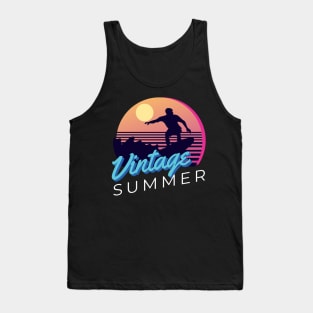 vintage Retro summer Hawaii Hippie Van Beach Surfer Longboard Aloha Tank Top